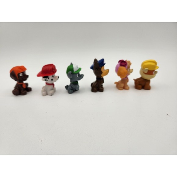 Paw Patrol Figure Set 6 Piece Mini Figurines Playset Cake Toppers Pup Set 1.5" - Picture 3 of 6